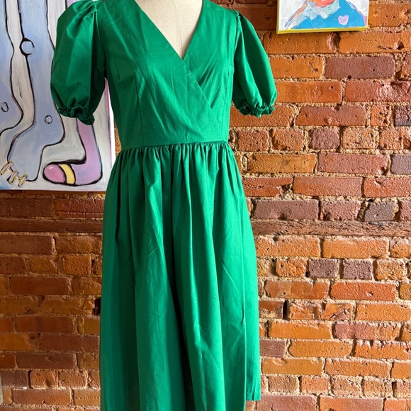 Lisa Says Gah! Emerald green Toganga Midi Dress size L, NWT - Picture 8 of 16